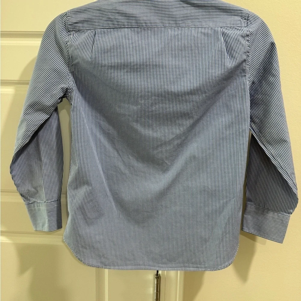 Crewcuts J Crew Boys Blue Gingham Check Button Down Shirt Size 10 Preppy